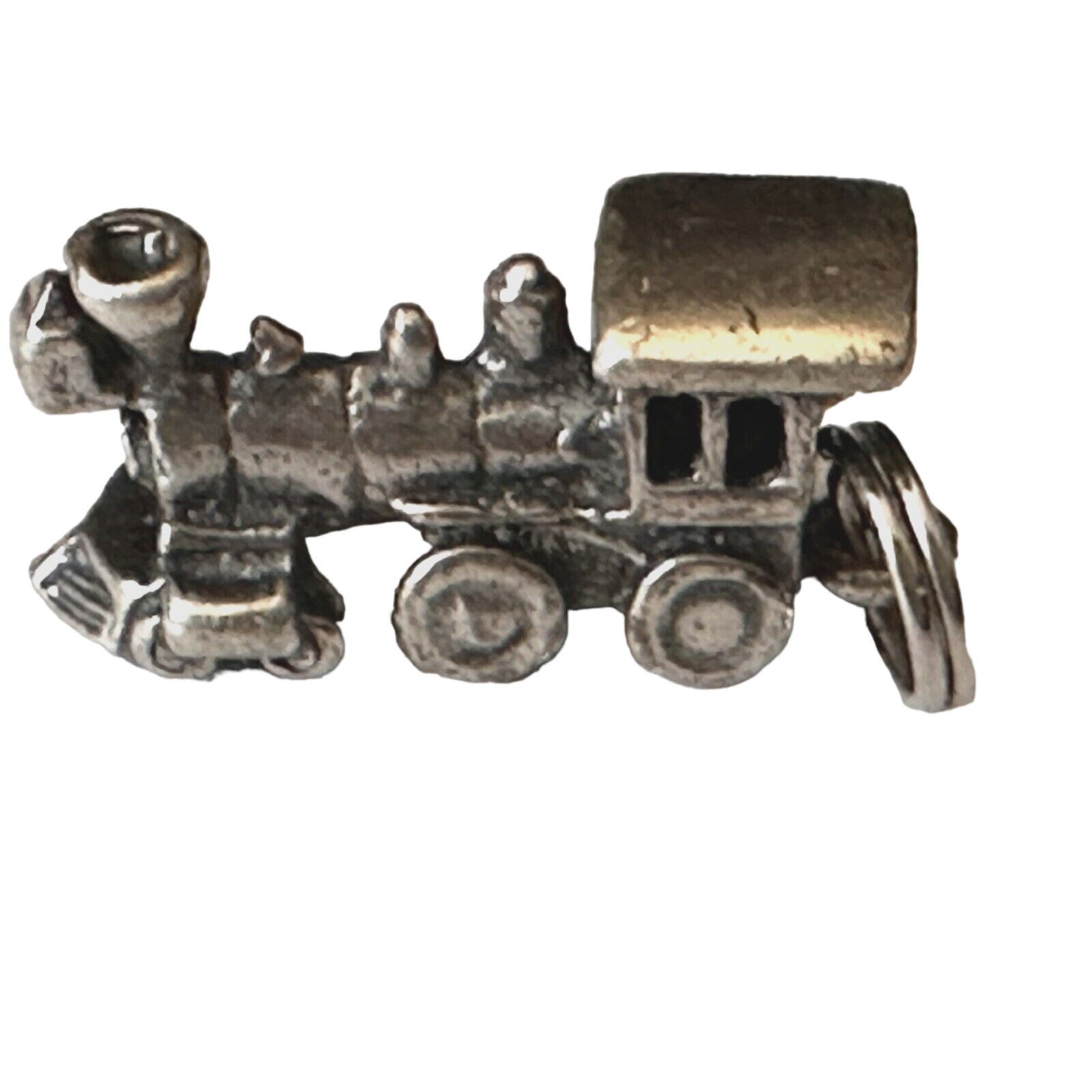 Vintage Train Sterling Silver Charm Pendant Bell Busch Gardens (?) 3d 3 Grams